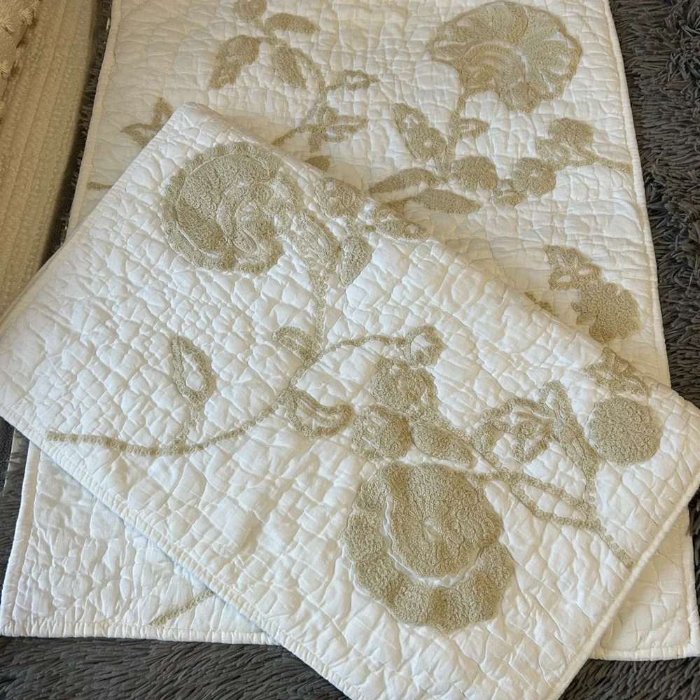 Pottery Barn Embroidered Pillow Shams - Picture 1 of 7